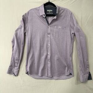 Ted Baker London Shirt Mens Size 4 Large Purple Button Down Long Sleeve
